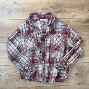 Zara Boys Plaid Flannel Button Down Shirt  (Size 11-12)